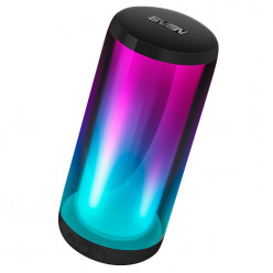 SVEN PS-260, Bluetooth Portable Speaker, 10W RMS, TWS, RGB 12 lighting modes with Night Light, FM tuner, USB & microSD, built-in lithium battery 2000 mAh (up to 20 hours), ability to control the tracks, AUX stereo input, Black